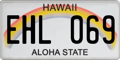 HI license plate EHL069