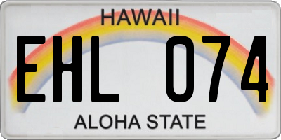 HI license plate EHL074