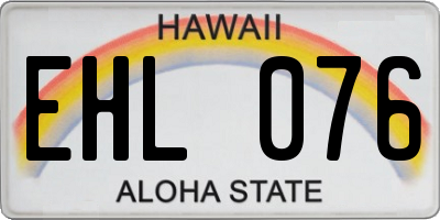 HI license plate EHL076
