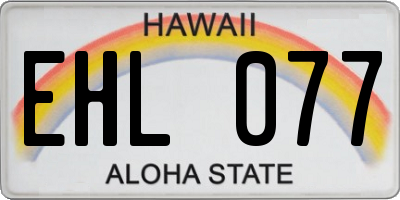 HI license plate EHL077