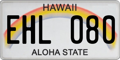 HI license plate EHL080