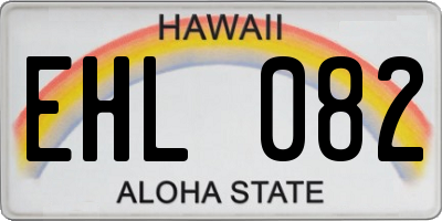 HI license plate EHL082