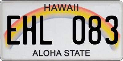 HI license plate EHL083