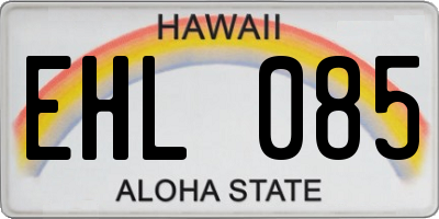 HI license plate EHL085