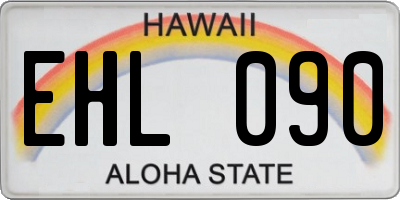 HI license plate EHL090