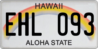HI license plate EHL093