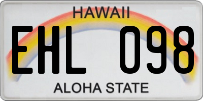 HI license plate EHL098