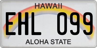 HI license plate EHL099