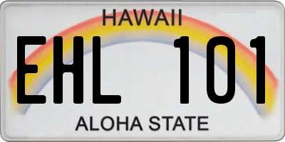 HI license plate EHL101