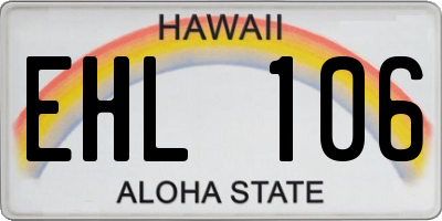 HI license plate EHL106