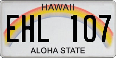 HI license plate EHL107