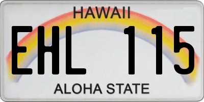 HI license plate EHL115