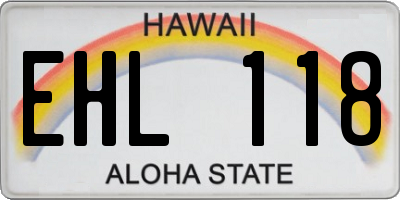HI license plate EHL118