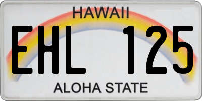 HI license plate EHL125