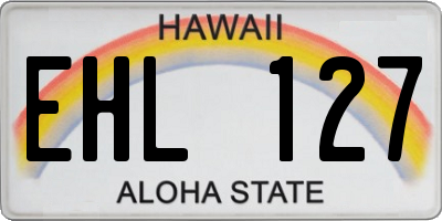 HI license plate EHL127
