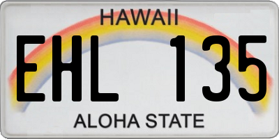 HI license plate EHL135