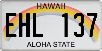 HI license plate EHL137