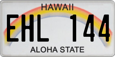 HI license plate EHL144