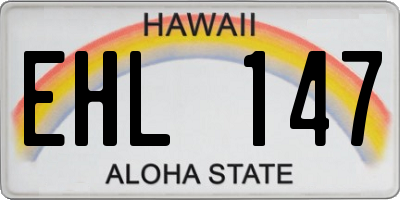 HI license plate EHL147
