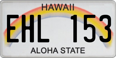 HI license plate EHL153