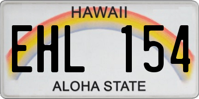 HI license plate EHL154