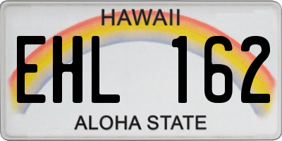 HI license plate EHL162