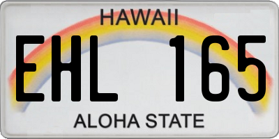 HI license plate EHL165