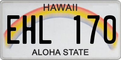 HI license plate EHL170