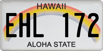 HI license plate EHL172