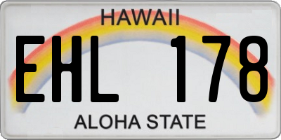 HI license plate EHL178