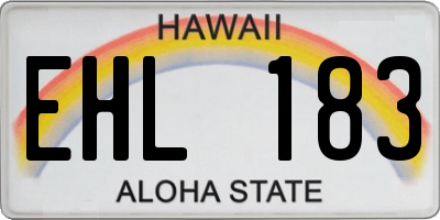 HI license plate EHL183