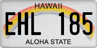 HI license plate EHL185