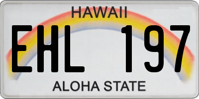 HI license plate EHL197