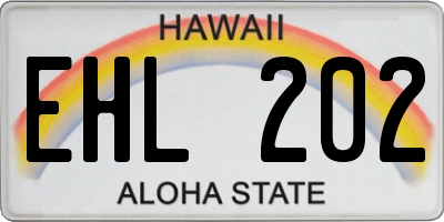 HI license plate EHL202