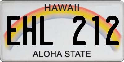 HI license plate EHL212