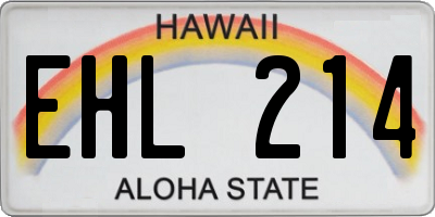 HI license plate EHL214