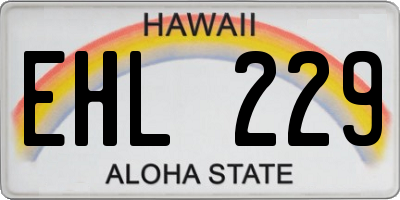 HI license plate EHL229