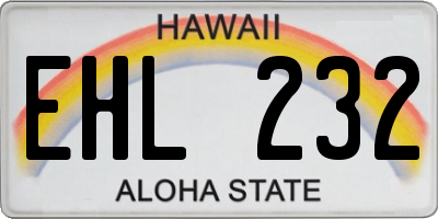 HI license plate EHL232