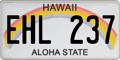 HI license plate EHL237