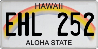 HI license plate EHL252