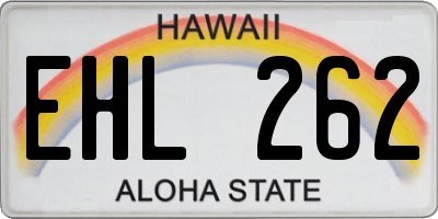 HI license plate EHL262