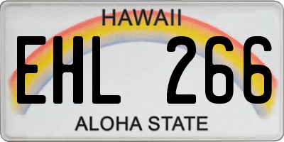 HI license plate EHL266