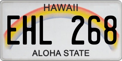 HI license plate EHL268