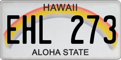 HI license plate EHL273