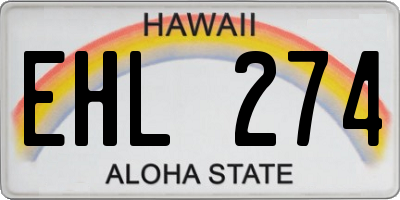 HI license plate EHL274