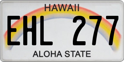 HI license plate EHL277