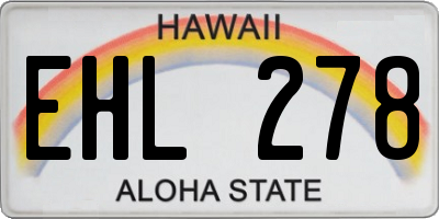 HI license plate EHL278