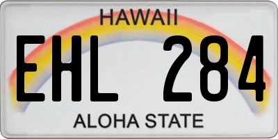 HI license plate EHL284