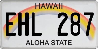 HI license plate EHL287