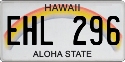 HI license plate EHL296